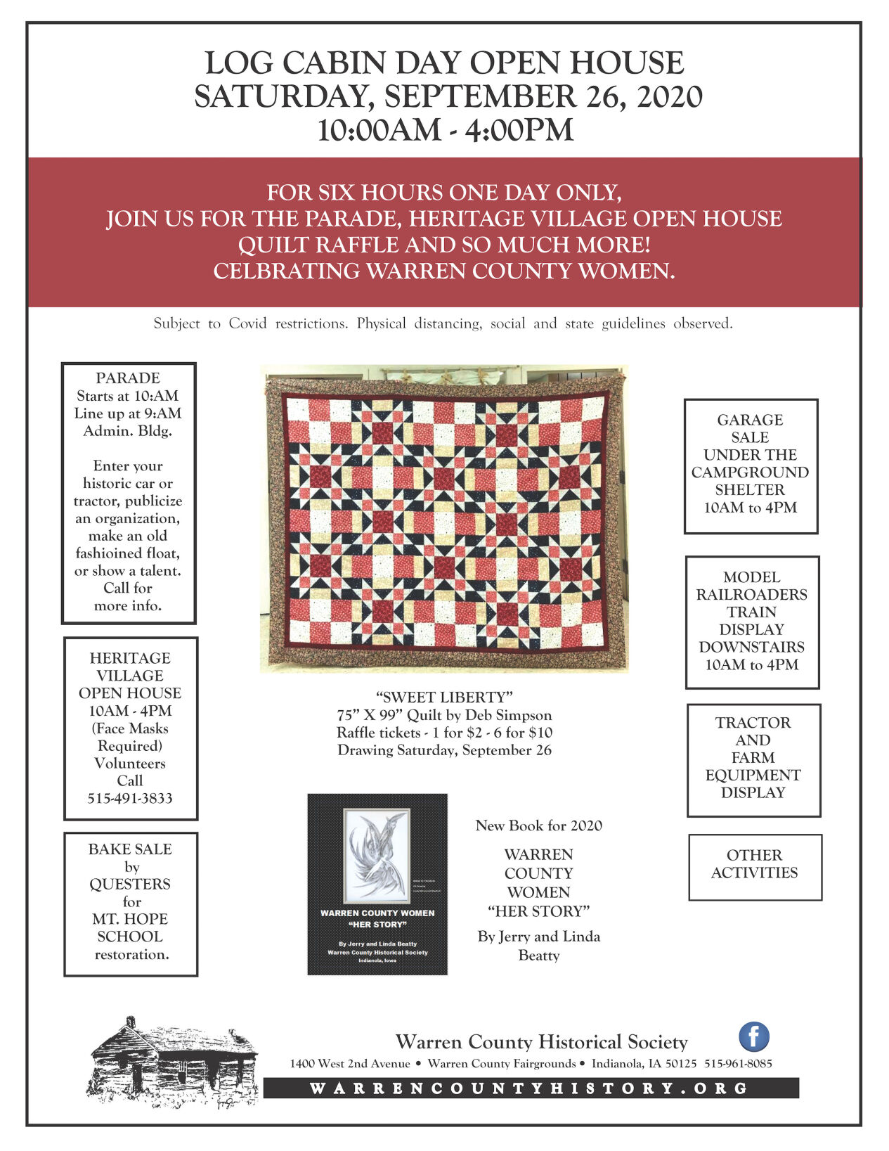 2020 Log Cabin Day flyer